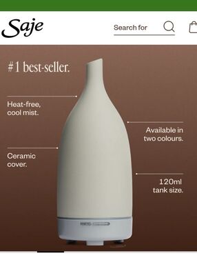 Sage Aroma Om Stone Ultrasonic Diffuser - Light Gray 🩶